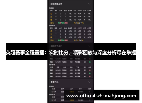 英超赛事全程直播：实时比分、精彩回放与深度分析尽在掌握